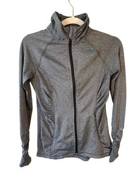 Hyba Heather Gray Athletic Zip-Up Jacket Size XS Activewear Athleisure Workout